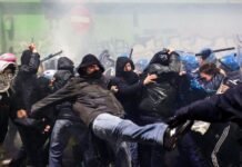 Protest against Winter Olympics turned into violent clashes, police resorted to lathicharge