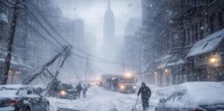 Emergency like situation in 18 states of America due to snow storm