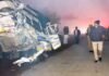 Container crushed people who got off the bus for toilet, 6 died on the spot